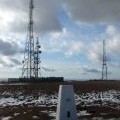 Trig Point and small masts on Winter Hill