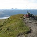 Cairn on the summit of Meall nan Tarmachan