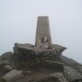 The trig point on Ben Lawers