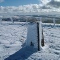 Trig point and ice architecture, Tinto Hill