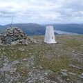 Trig point and cairn on the summit of Beinn Bhan