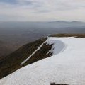 Snow cornice on the lip of Coire Bhalach, Beinn a' Chrùlaiste