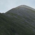 Sgorr Dhearg west ridge, couple of climbers showing as bumps, taken a mile or so away