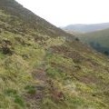 Narrow path on steep SW side of Blake Fell