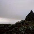 Huge summit cairn on Beinn Mholach
