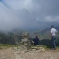 The trig point on the Old Man of Coniston