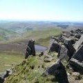 Rocky crag tops above Llyn Lluncaws