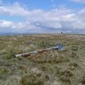 Trig and derelict mast on Roger Law