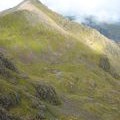 Stob Coire nan Lochan, rising from a lochan-studded  valley