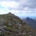 Approaching the summit cairn on Cul Beag