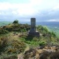The Gypsy King monument on Moel y Golfa looking south west