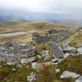The ruins of a shooting (?) bothy high on Tigh Mòr na Seilge