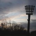 Dusk at the beacon on top of Warton Crag