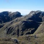 Scafell and Scafell Pike seen from the summit of Bowfell
