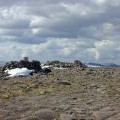 The summit cairns of Beinn Bhrotain