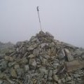 Llwytmor summit cairn in the mist