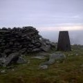 Cairn and Trig point at summit of Pen y Garn
