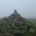 Middle Fell cairn in mist