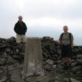 Willie and Lenox on summit of Meall Ghaordie